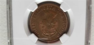 Seychelles 5 Cents 1967 Ngc Ms 63 Bn
