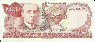 Costa Rica 1000 Colones 2004 P 264.  Unc.