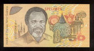 Banknote Papua Guinea 1989 50 Kina Specimen №797 Aunc - Unc (64)