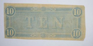 CIVIL WAR 1864 $10.  00 Confederate States Horse Blanket Note 686 2
