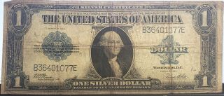 1923 Blue Seal One Dollar $1 Large U.  S.  Silver Eagle Certificate Bill Fr.  237