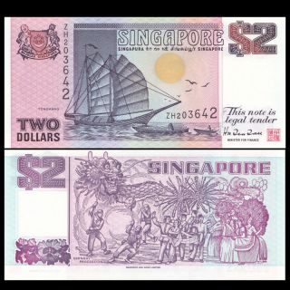 Singapore 2 Dollar,  Nd 1997,  P - 34,  Unc
