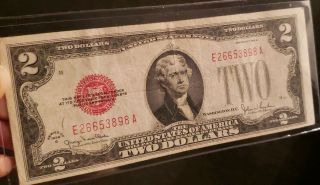 1928 E Two Dollar $2 Bill Red Seal Note