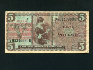 Usa Mpc:p - M69,  5$,  Series 661,  1968 Woman Vf