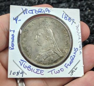 1887 Great Britain Victoria Silver Two Florins - Km763 - 1089