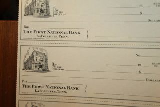 Antique 1930 ' s Check Sheet The First National Bank LaFollette Tennessee 4