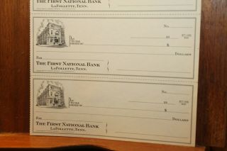 Antique 1930 ' s Check Sheet The First National Bank LaFollette Tennessee 5