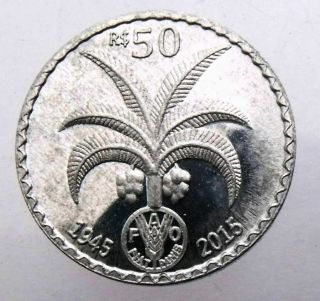 Cabinda - Angola 50 R$ 2015 - Fao - Palm Tree - Coin Unc