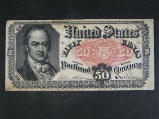 Us 1875 50c Fifty Cents William Crawford Fractional Currency