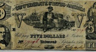 $5 (rare) " Confederate " 1800 