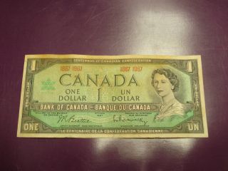 1967 - Canadian One Dollar Bill - $1 Canada Note - 1867 - 1967