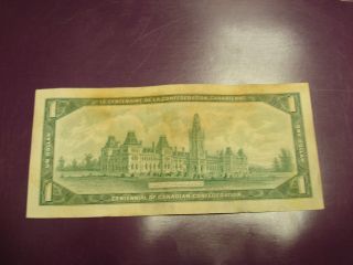 1967 - Canadian one dollar bill - $1 Canada note - 1867 - 1967 2