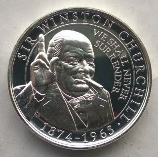 Gibraltar 2015 Churchill Crown 1oz Silver Coin,  Proof