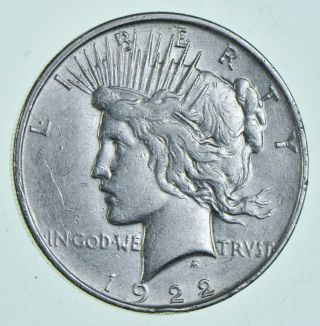 Choice Au/unc - 1922 - D Peace Silver Dollar - - 90 Silver 875