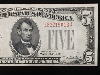 1928 C $5 Federal Reserve Note Red Seal Unc/cu,