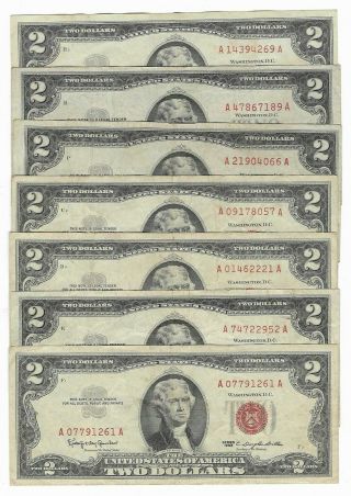 3 X $2 1953 Red Seal,  4 X $2 1963 Better Grade