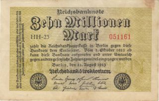 1923 10 Million Mark Germany Currency Reichsbanknote German Banknote Note Bill