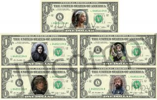 Game Of Thrones Collector Pack - 5 Dollar Bills - Real Money (snow,  Lanister)