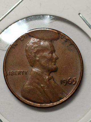 1965 P Lincoln Memorial Penny Major Cud Error