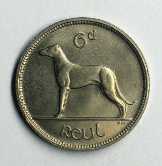 Ireland 1948 6 Pence Brilliant Uncirculated Km 13a