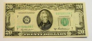Federal Reserve Banknote $20 Series 1950 B Chicago District Crisp Uncirculated