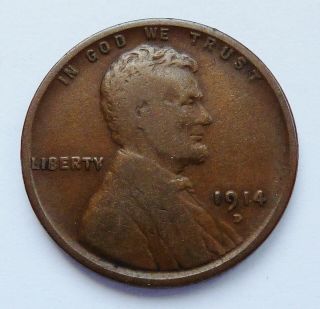 Key Date 1914 - D U.  S.  Lincoln Head Penny Fine