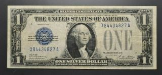 1928 A $1 Silver Certificate Funny Back X84434827 A Blue Seal Note.