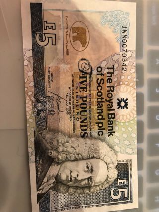 2005 Jack Nicklaus Royal Bank Of Scotland 5 Pound Commemorative Bank Note