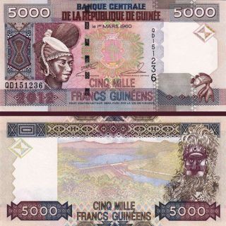 Guinea 5000 5,  000 Francs 2012 Uncirculated P.  41