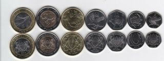 Botswana - Set 7 Coins 5 10 25 50 Thebe,  1 2 5 Pula 2013 Unc Lemberg - Zp