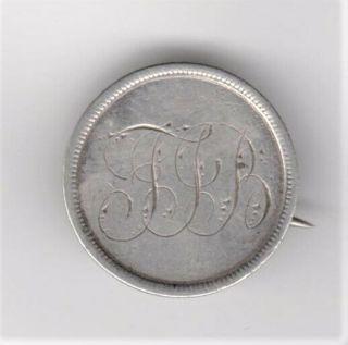U.  S.  1880s One Dime Coin Silver Love Token/pin