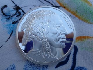 2 Oz.  Indian Head Buffalo Nickel Silver Round.  999 Fine Silver