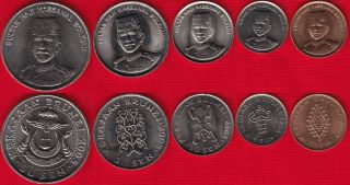 Brunei Set Of 5 Coins: 1 - 50 Sen 1996 - 2008 Unc