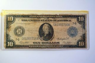 $10 Federal Reserve Note Series 1914 Jefferson - Washington Dc