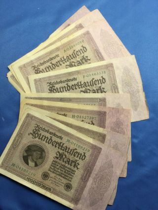 Germany 100000 Mark 1923 Reichsbanknote 8 Ct