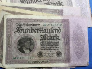 Germany 100000 Mark 1923 Reichsbanknote 8 Ct 2