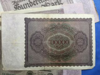 Germany 100000 Mark 1923 Reichsbanknote 8 Ct 3