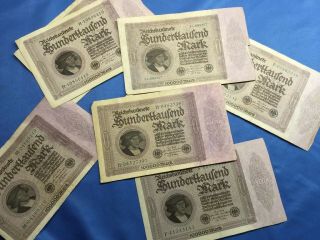 Germany 100000 Mark 1923 Reichsbanknote 8 Ct 4