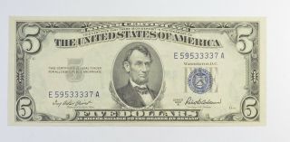 Crisp - 1953 - A $5.  00 Silver Certificate Us Note - Historic Silver On Demand 248