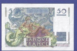 GEM UNCIRCULATED 50 FRANCS 1951 BANKNOTE FROM FRANCE NO PINHOLES 2