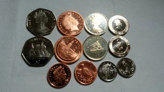 Gibraltar: 6 Piece Uncirculated Coin Set,  1 To 50 Pence