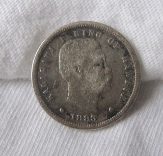 1883 Kingdom Of Hawaii Silver Dime 10 Cent King Kalakaua I / Vg,