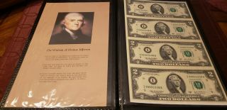 2003 $2 Two Dollar Federal Reserve Note B Minnesota Uncut Sheet Of 4 Crisp Unc.