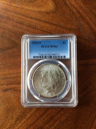 1925 - S Peace Dollar Pcgs Ms63 Gorgeous Luster