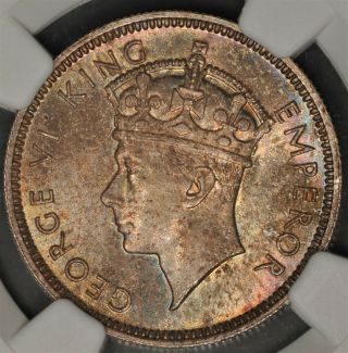 1937 Ngc Ms64 Southern Rhodesia Shilling Toned