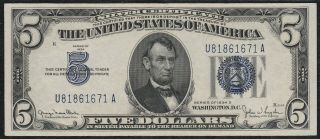 1934 - D $5 Small Silver Certificate " Crisp " S/h After 1st Item