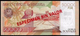 VENEZUELA - 50000 BOLIVARES - 1998 - SPECIMEN IN RED - GEM UNC - VARGAS 2