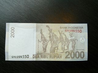 $2000 X2 Indonesia Rupiah $4000 Indonesian UNC Uncirculated Banknote Currency 2