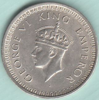 British India King George Vi 1942 Rupee Nr.  About Unc Silver Coin Ex.  Rare