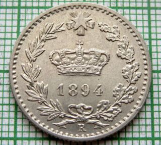 Italy Kingdom Umberto I 1894 R 20 Centesimi,  Aunc